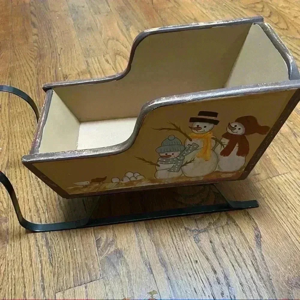 Christmas sled with snowmen